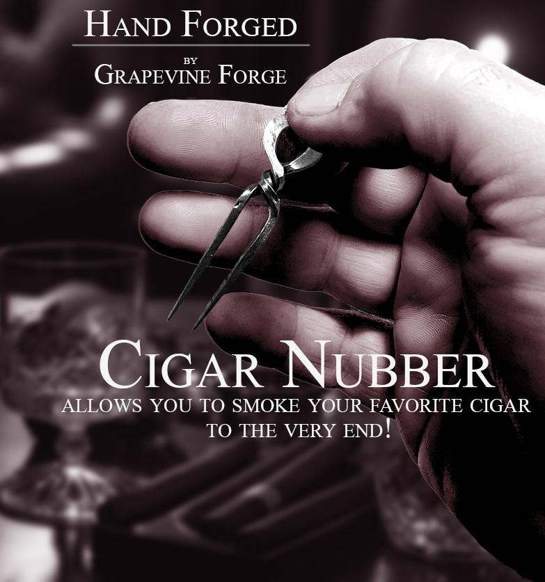Cigar Holders (Nubbers) - Hand Forged Steel , Metal Cigar Nubber, Sturdy Cigar Holders, Cigar Picks, Stogie Pick, Stogie Stick, Fork