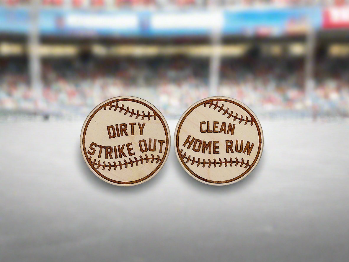 Baseball Dishwasher Dirty/Clean Indicator Magnet – Handmade Birch Wood, Laser Engraved | Sports Gift for Him