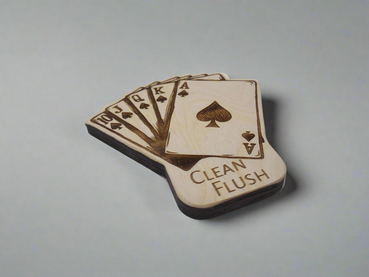 Clean Flush / Dirty Bust Dishwasher Magnet – Two Sided Royal Flush Poker themed dishwasher magnet