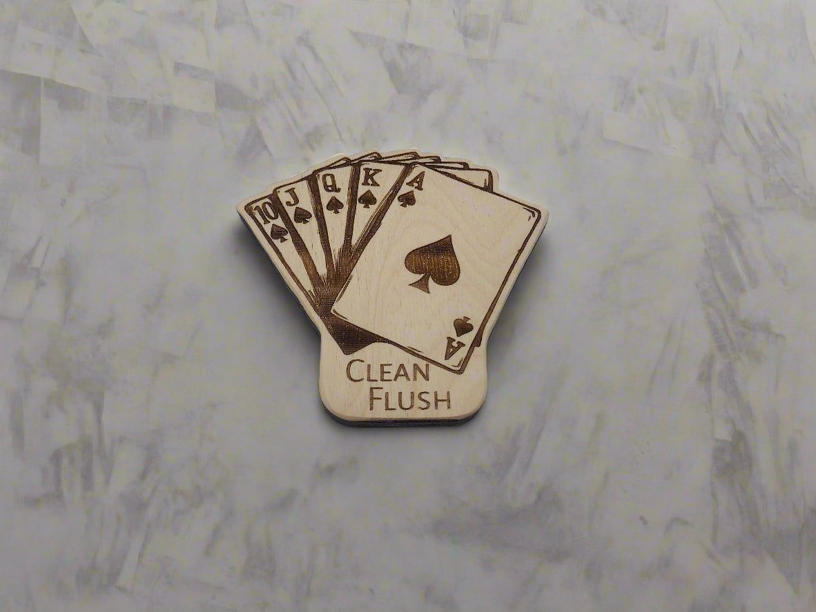 Clean Flush / Dirty Bust Dishwasher Magnet – Two Sided Royal Flush Poker themed dishwasher magnet