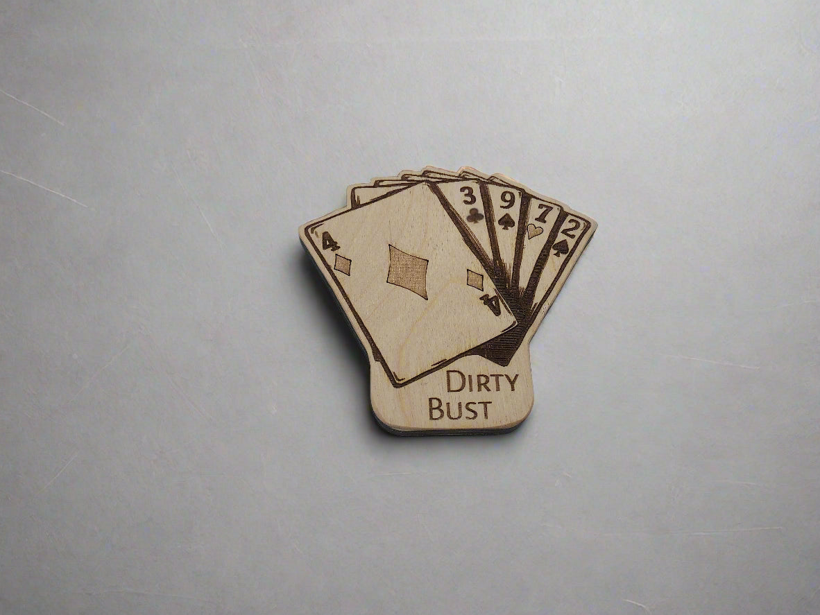 Clean Flush / Dirty Bust Dishwasher Magnet – Two Sided Royal Flush Poker themed dishwasher magnet