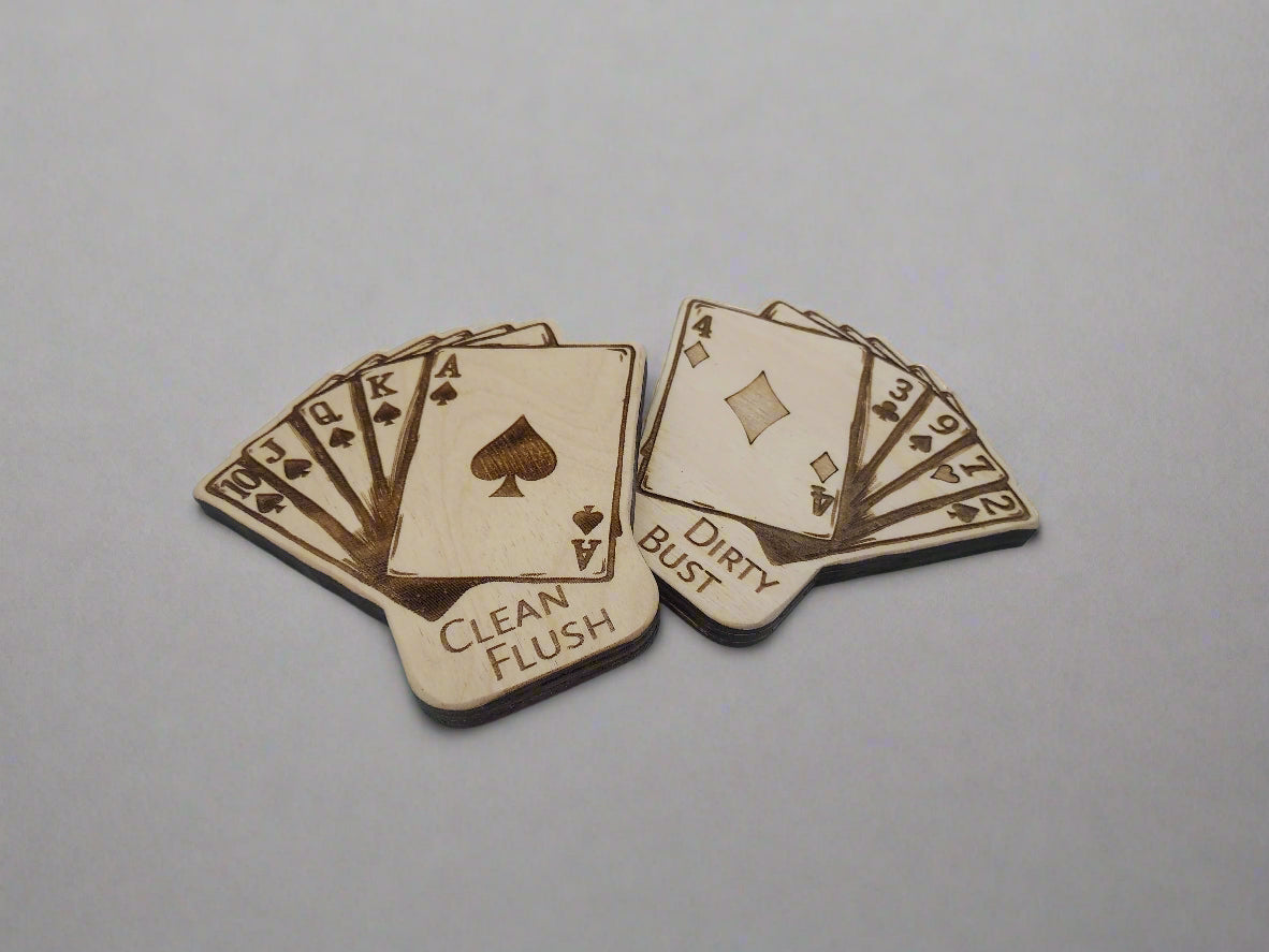 Clean Flush / Dirty Bust Dishwasher Magnet – Two Sided Royal Flush Poker themed dishwasher magnet