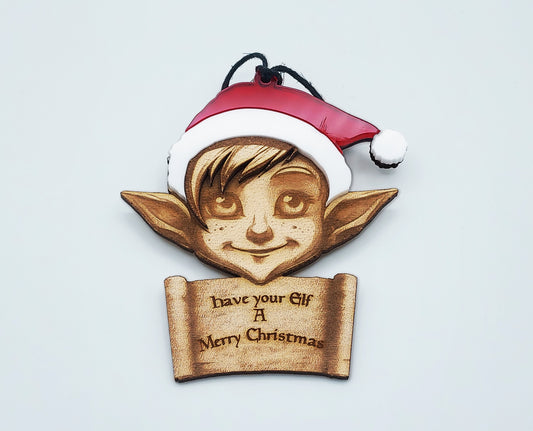Have your Elf a Merry Christmas!   Christmas Ornament - Fantasy Elf, Dungeons and Dragons Elven themed Holiday Decoration