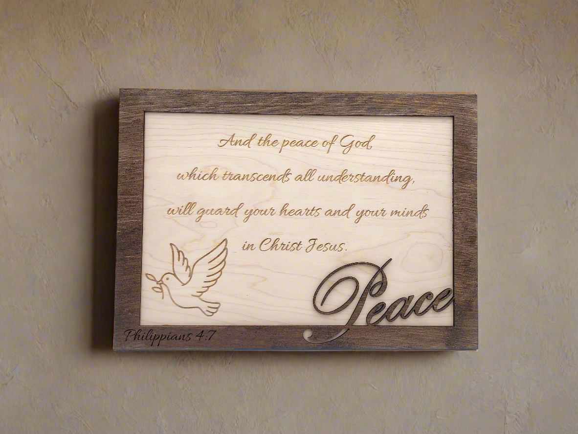 Dimensional Wooden Wall Sign - The Peace of God - Daily Inspirational home décor