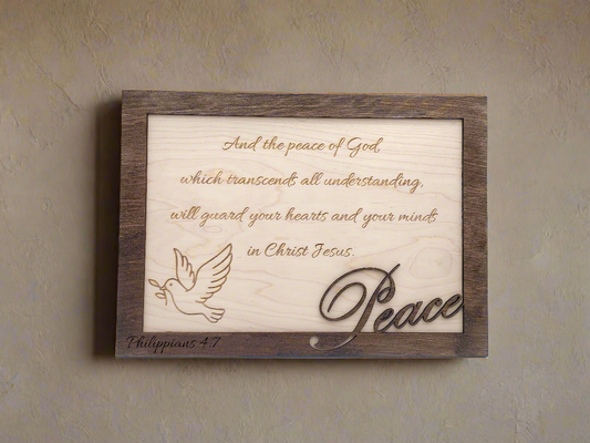 Dimensional Wooden Wall Sign - The Peace of God - Daily Inspirational home décor