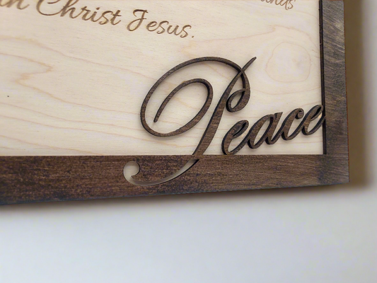 Dimensional Wooden Wall Sign - The Peace of God - Daily Inspirational home décor