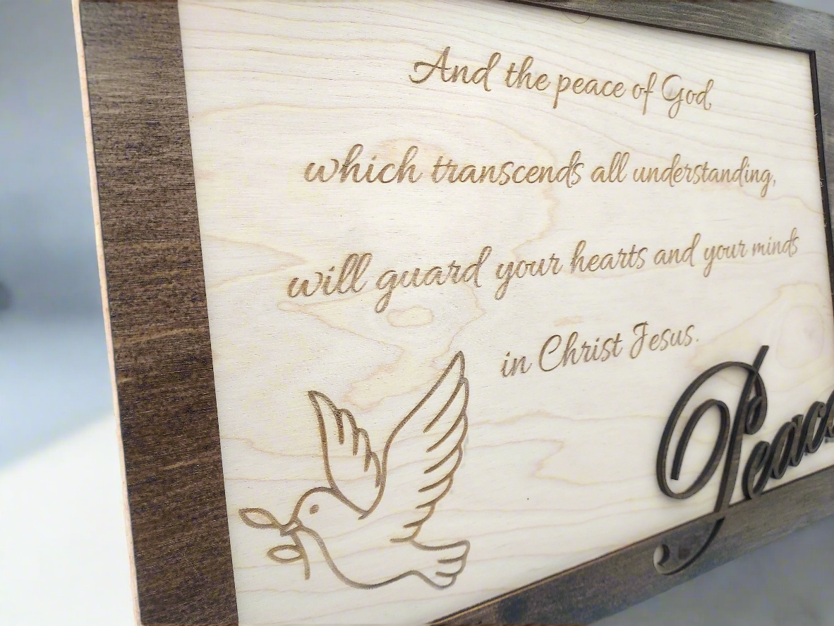Dimensional Wooden Wall Sign - The Peace of God - Daily Inspirational home décor
