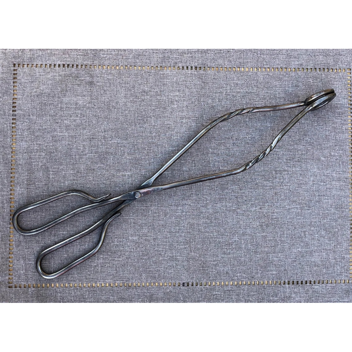 Hand-Forged Long Grill Tongs