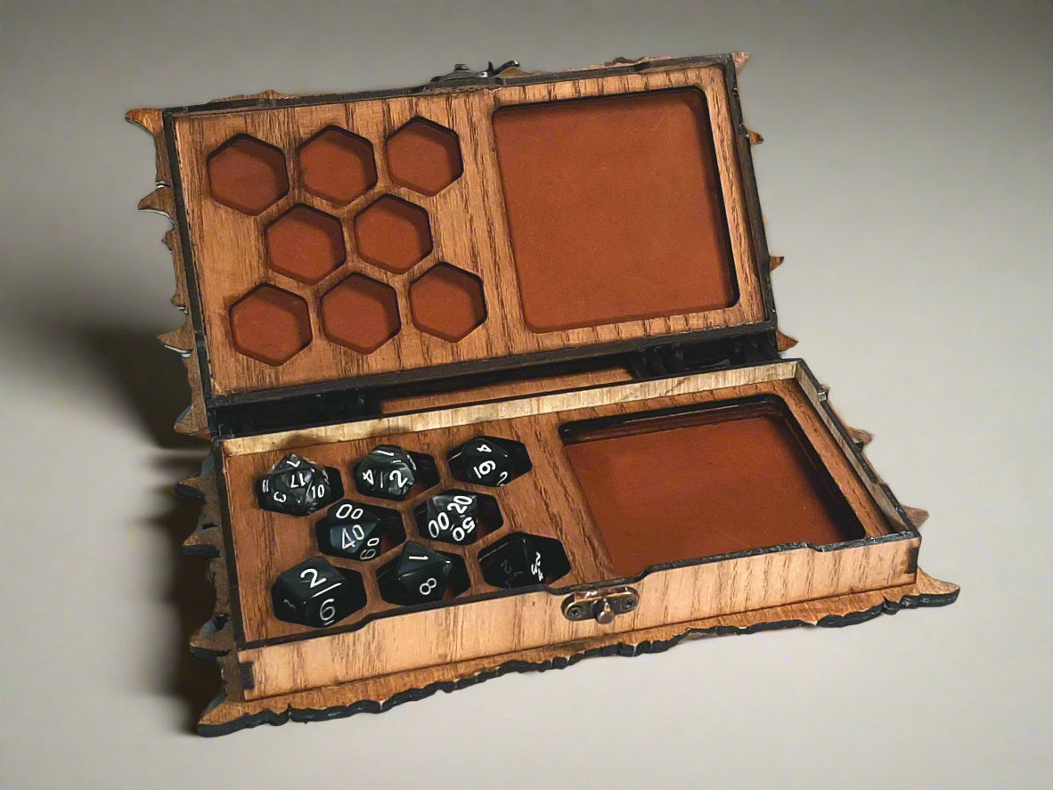 Premium Hero's Dice Box/Book Box - Gaming accessory, Dice Tray, Dice container for Dungeons and Dragons and other Role Playing Games