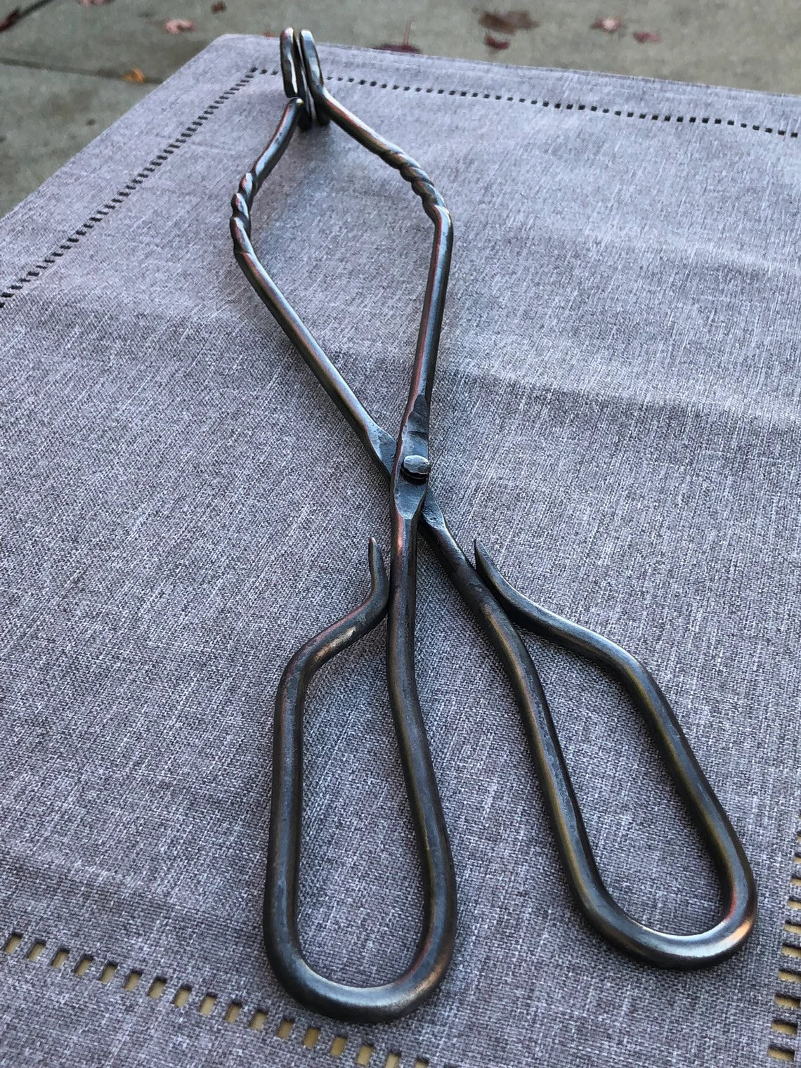 Hand-Forged Long Grill Tongs