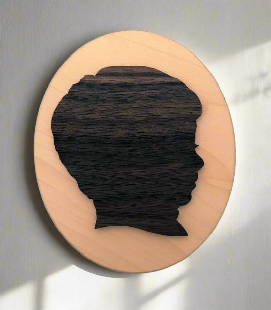 Custom Wooden Silhouette Portrait – Handmade from Baltic Birch