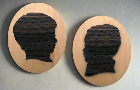 Custom Wooden Silhouette Portrait – Handmade from Baltic Birch
