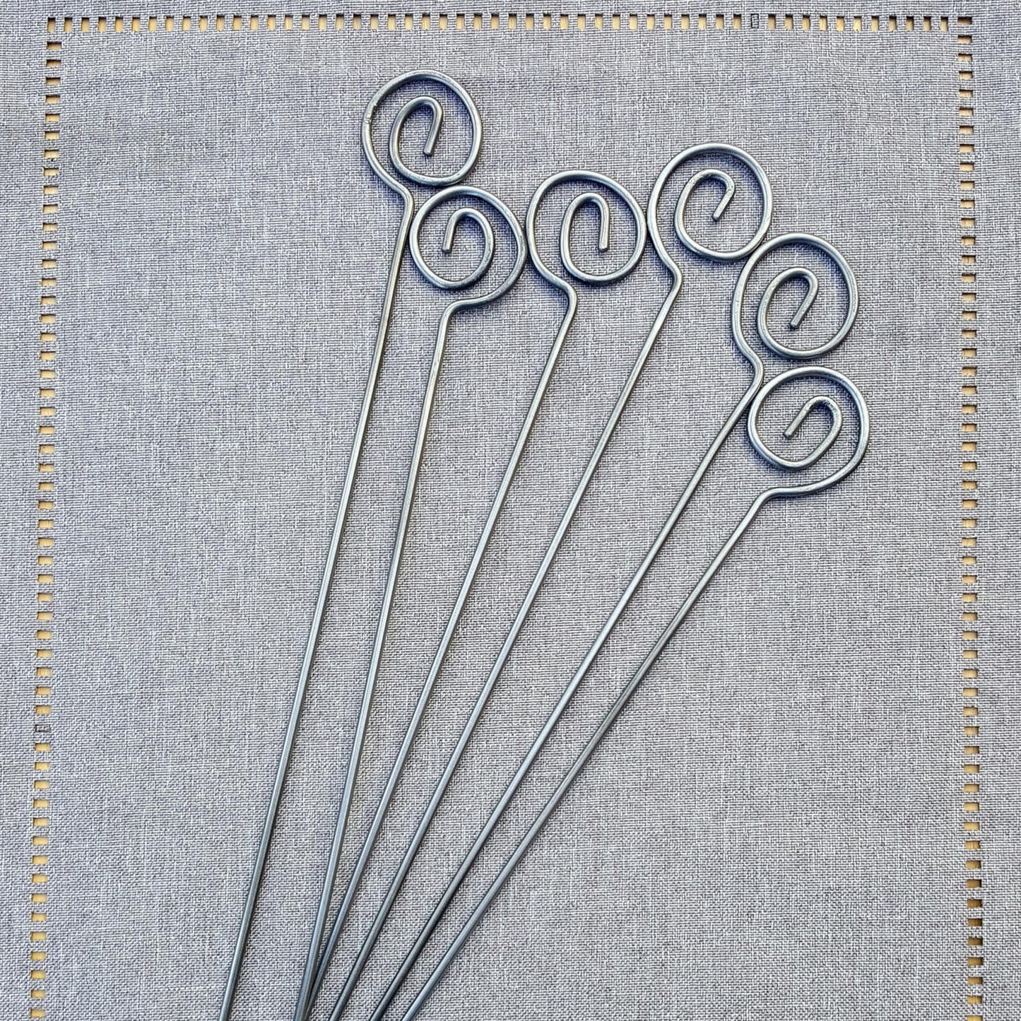 Metal Shish Kabob Skewer Set Classic Essential Spiral series, Kebab skewers, Hand Forged, metal skewers, BBQ skewers, Grill Skewers