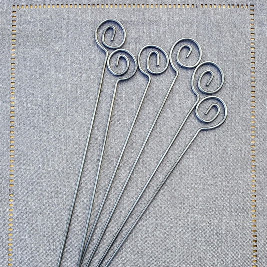 Metal Shish Kabob Skewer Set Classic Essential Spiral series, Kebab skewers, Hand Forged, metal skewers, BBQ skewers, Grill Skewers