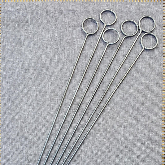 Metal Shish Kabob Skewer Set Classic Essential Ring series - Kebab skewers - 1/8" round steel - Hand Forged, metal skewers, BBQ skewers