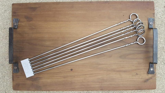 Metal Shish Kabob Skewer Set Jumbo Select series, Kebab skewers, 3/16" round, Hand Forged, BBQ Skewers, Grill Tools, Grill Skewers