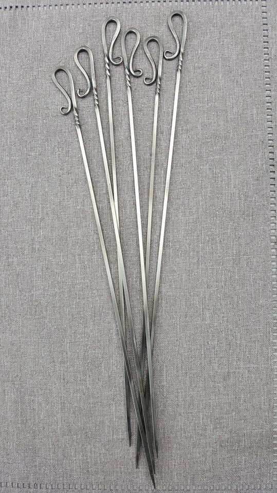 Metal Shish Kabob Skewer Set Elegant Select series, Kebab skewers, 1/8" square steel, Hand Forged, metal skewers, BBQ skewers, Grill Skewers