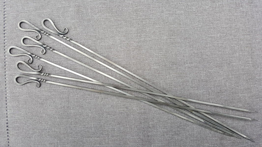 Metal Shish Kabob Skewer Set Elegant Select series, Kebab skewers, 1/8" square steel, Hand Forged, metal skewers, BBQ skewers, Grill Skewers