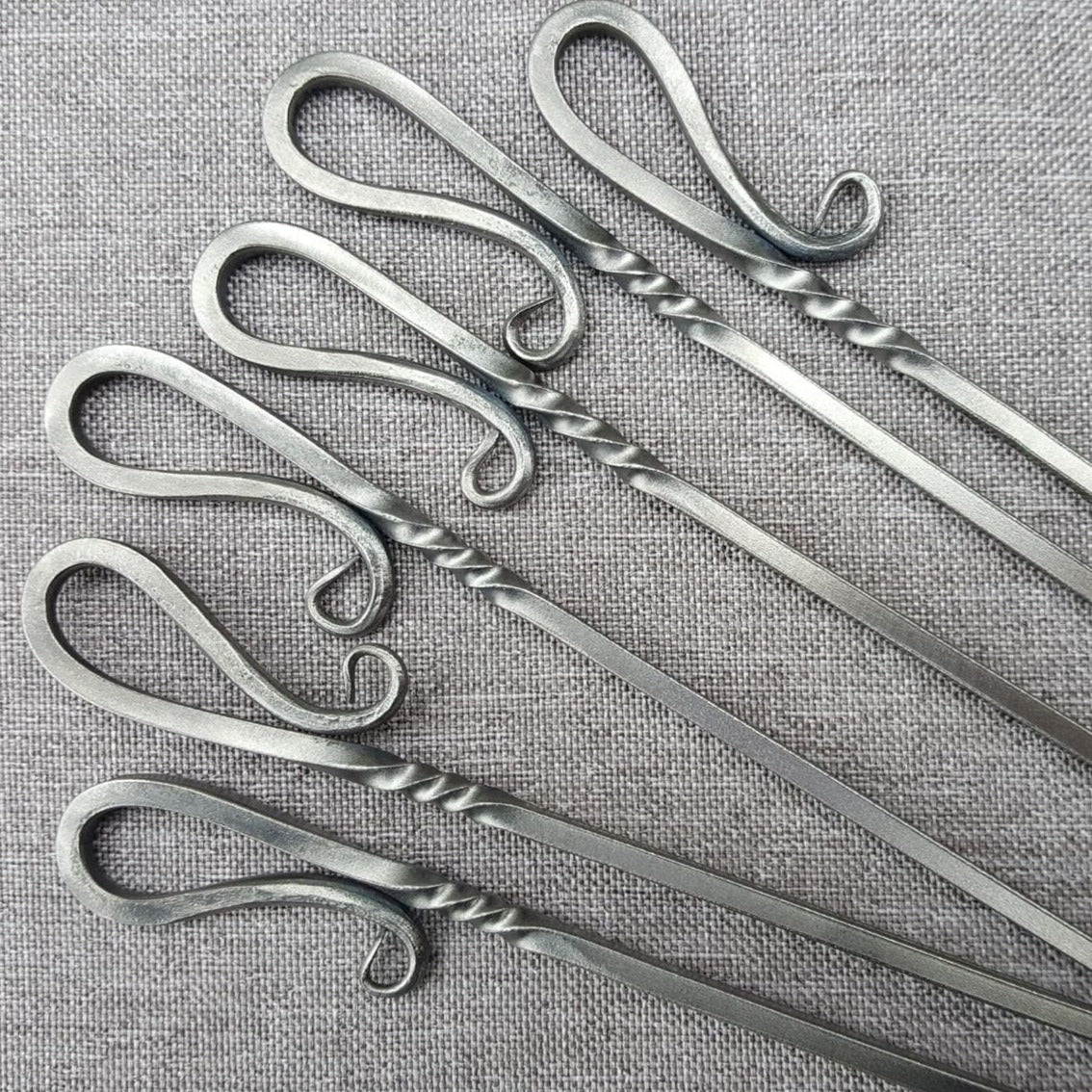 Metal Shish Kabob Skewer Set Elegant Select series, Kebab skewers, 1/8" square steel, Hand Forged, metal skewers, BBQ skewers, Grill Skewers