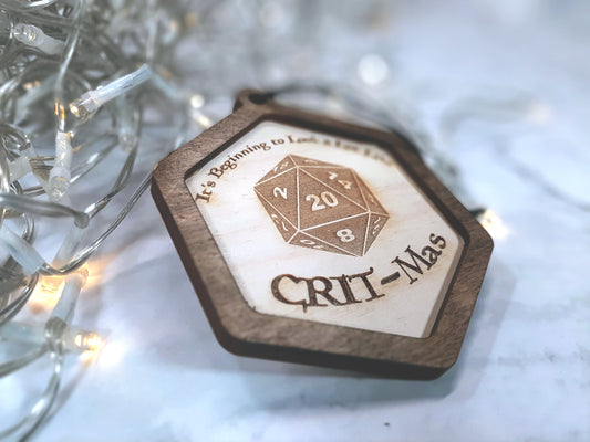 It's beginning to look a lot like CRIT-Mas! Christmas Ornament - Dungeons and Dragons, Dungeon Master gaming themed Holiday Decoration