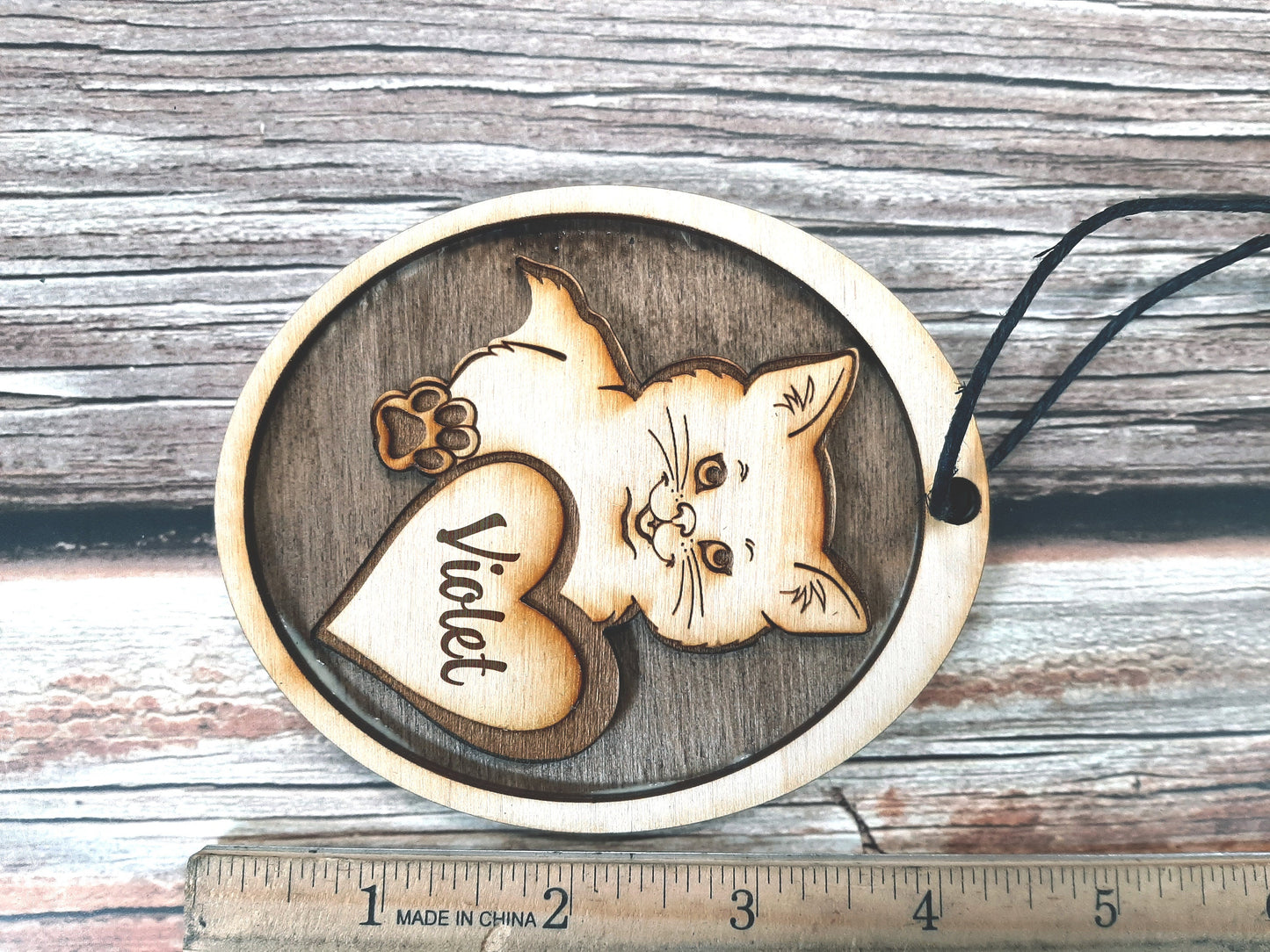 Cat Love - Personalizable Kitten Christmas Ornament Holiday Decoration