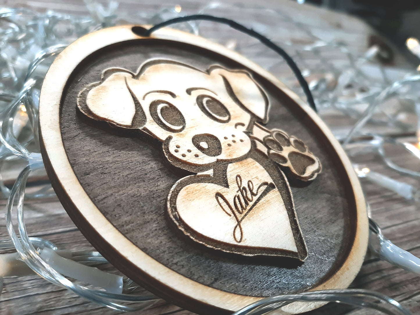 Puppy Love - Personalizable Christmas Ornament Holiday Decoration