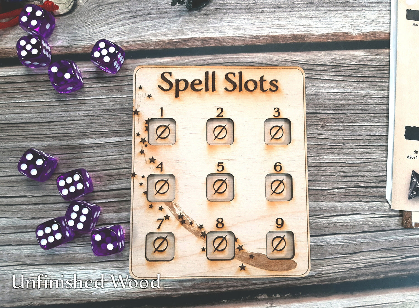 Spell Slot Tracker - RPG Game accessory for spell casting classes - D&D