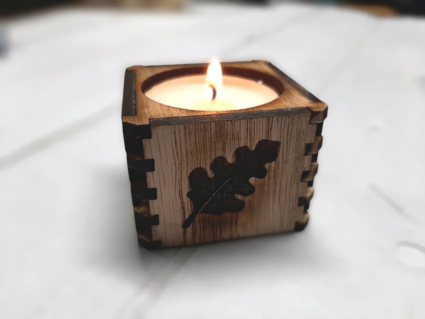 Tealight Accent candle holder - Fall Leaves - home lighting seasonal decor Autumn