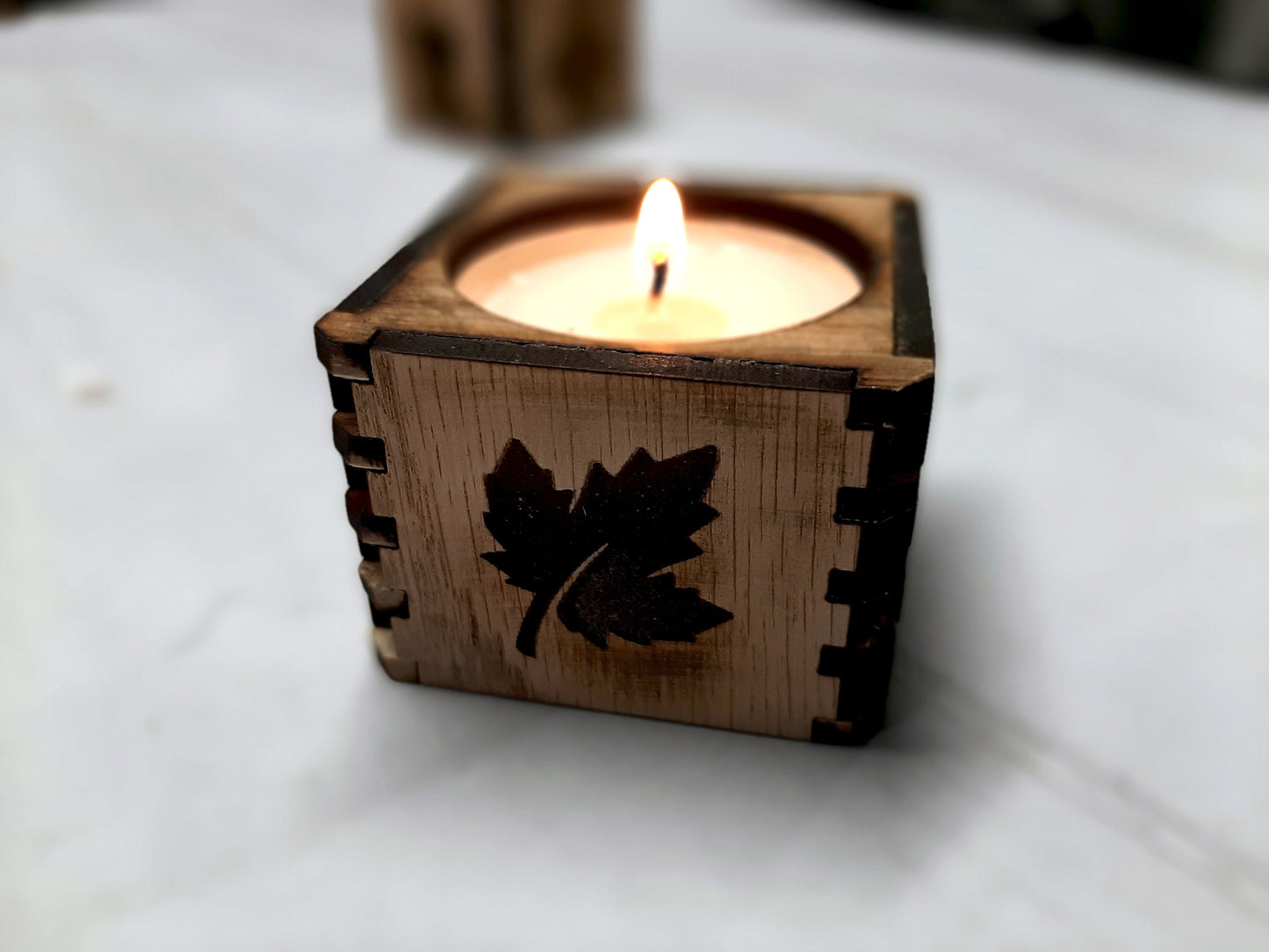 Tealight Accent candle holder - Fall Leaves - home lighting seasonal decor Autumn