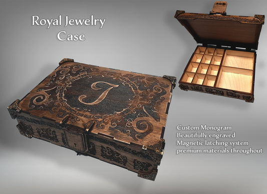 Premium Royal's Jewelry Box/figurine Case - Custom Monogram, Jewelry, Gaming accessory, Dice container