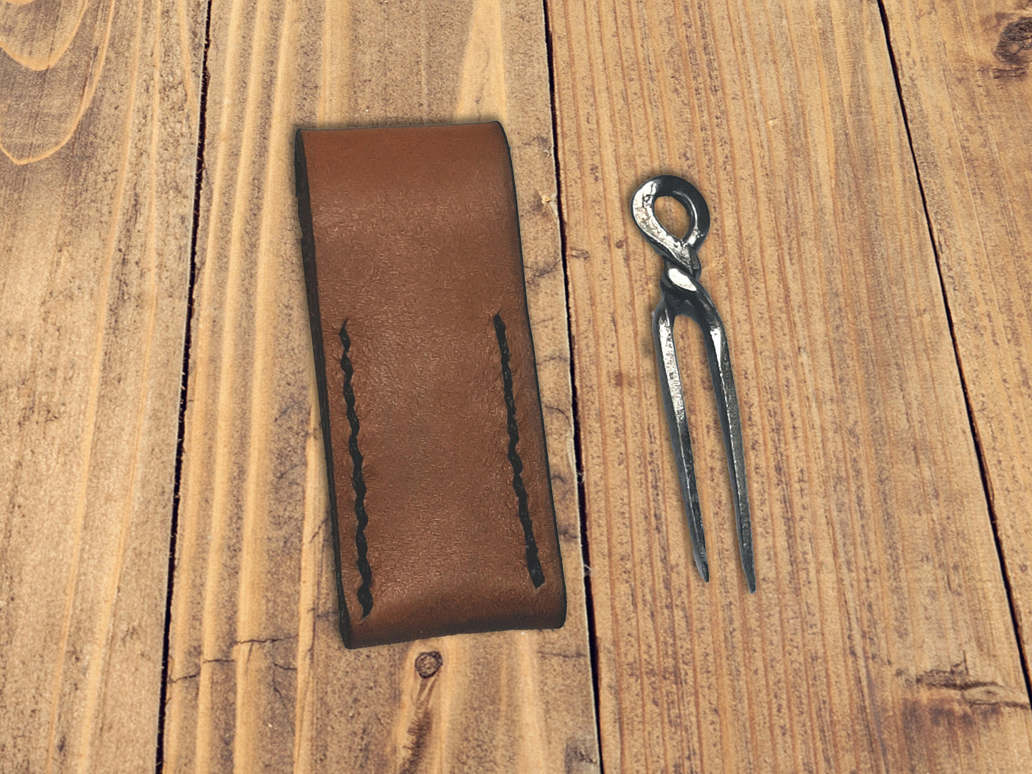 Cigar Pick and Leather Pocket Pouch - Personalizable Gift Set for Cigar Smoker - Cigar Nubber - Fork