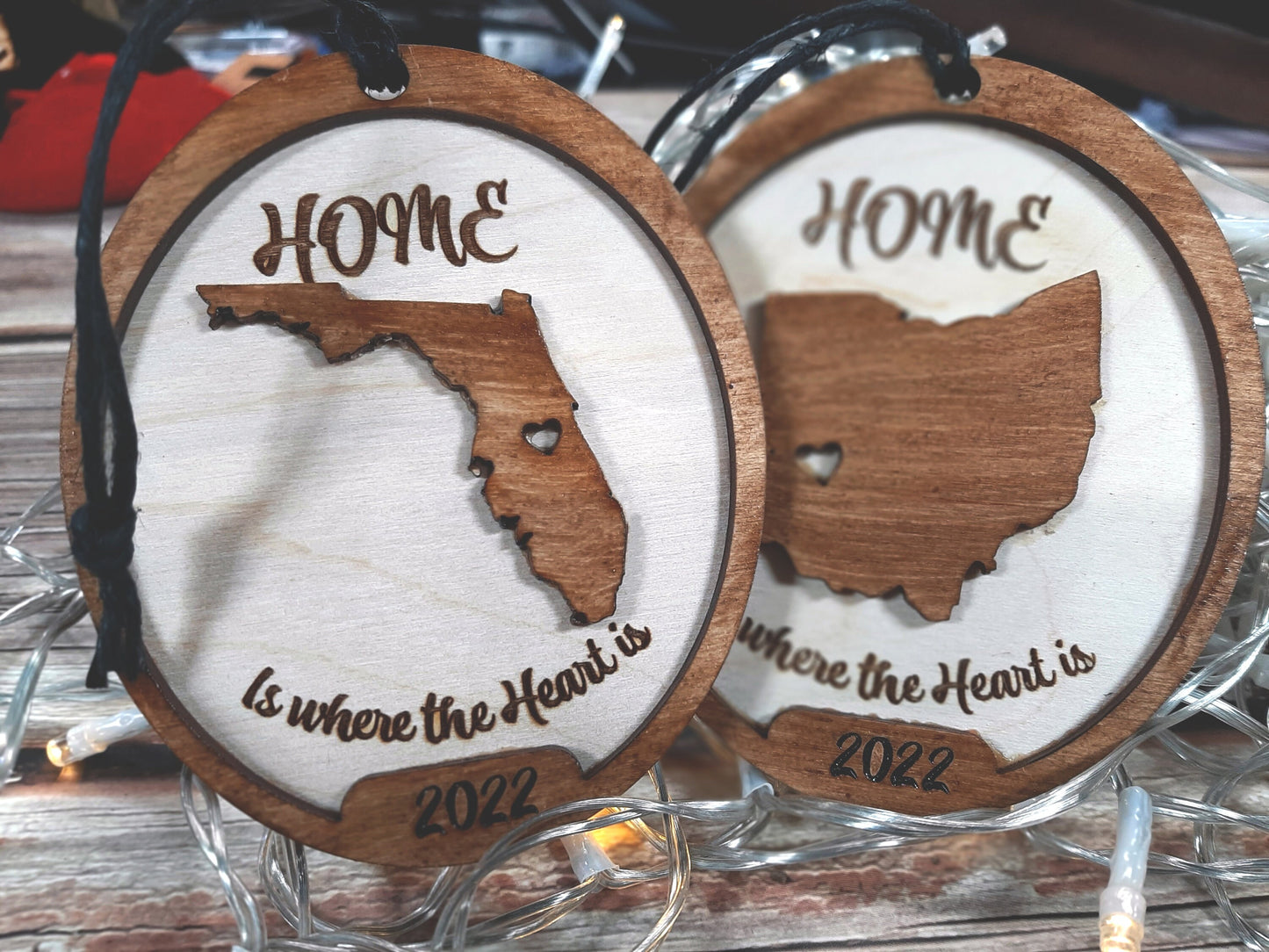 Home Is Where the Heart Is - Personalizable State Christmas Ornament 2022 Decoration