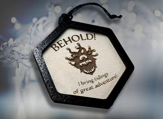 BEHOLD! The Beholder! Christmas Ornament - Dungeons and Dragons, Dungeon Master gaming themed Holiday Decoration
