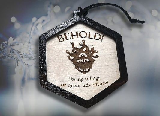 BEHOLD! The Beholder! Christmas Ornament - Dungeons and Dragons, Dungeon Master gaming themed Holiday Decoration