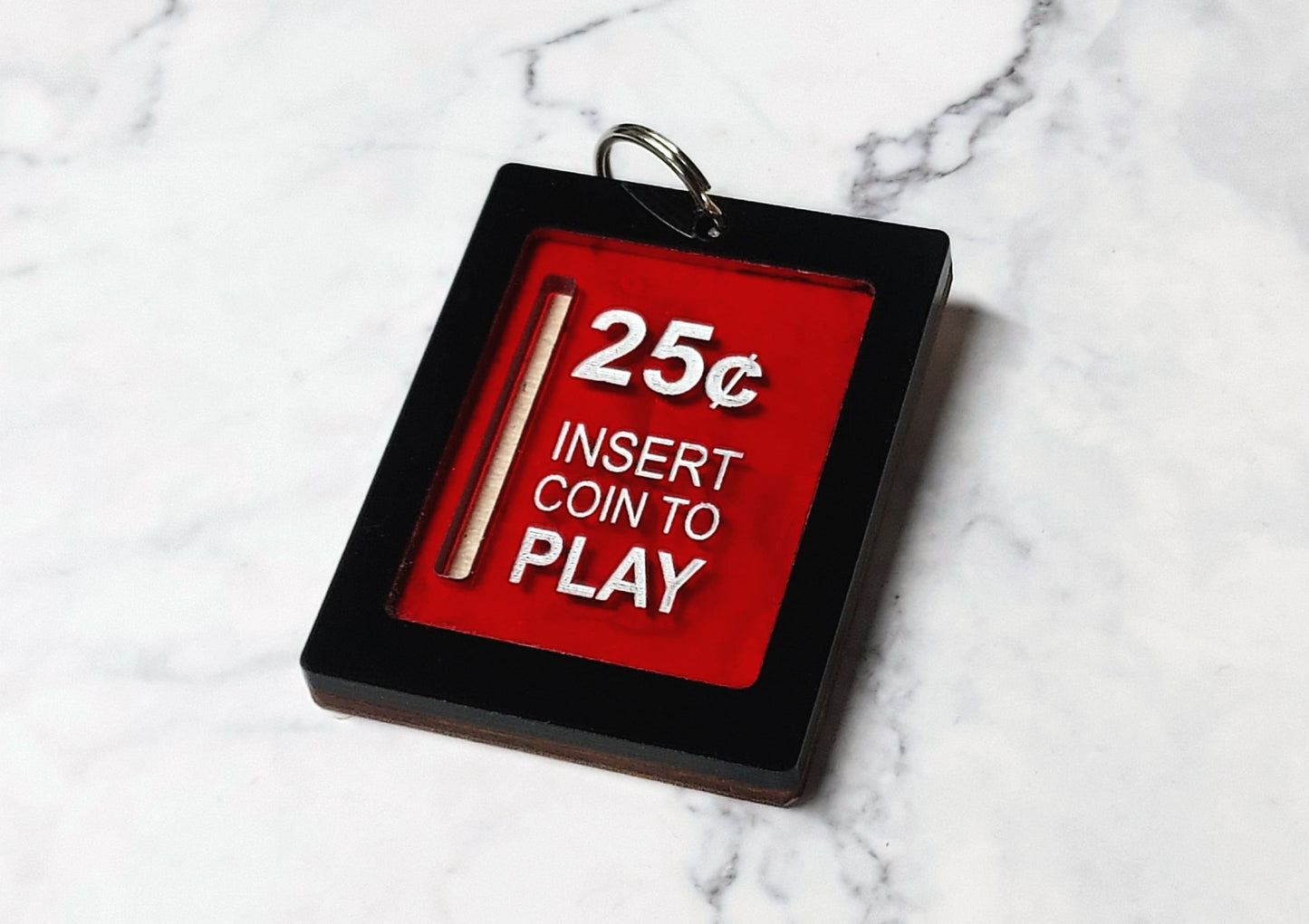 INSERT COIN - Retro Arcade keychain 80s 90s nostalgia coin op gamer accessory