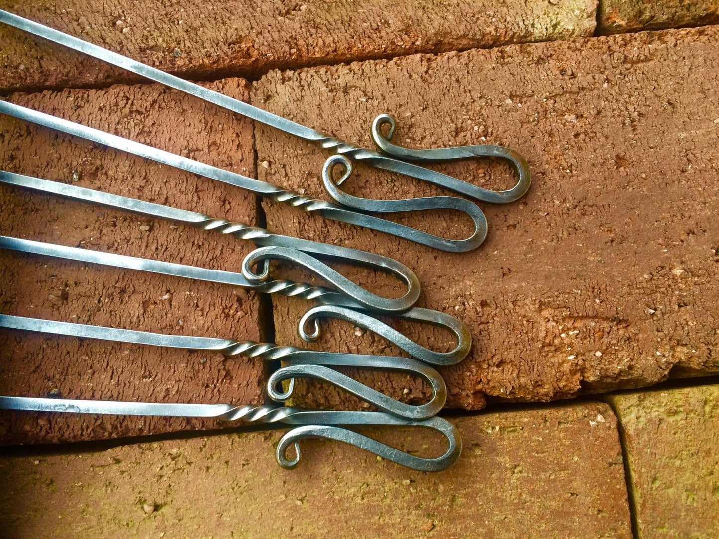 Metal Shish Kabob Skewer Set Elegant Select series, Kebab skewers, 1/8" square steel, Hand Forged, metal skewers, BBQ skewers, Grill Skewers