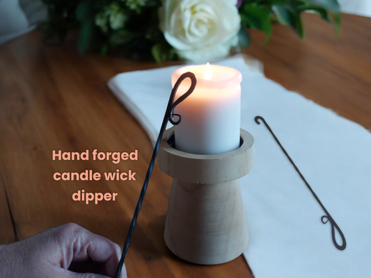 Candle Wick Dipper - Smokeless Candle snuffer - Hand Forged