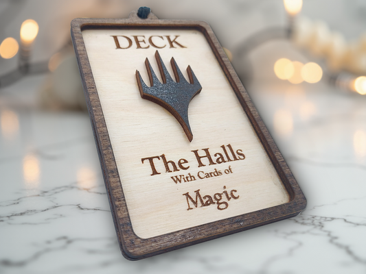 DECK The Halls with Cards of Magic! MTG Magic the Gathering themed Christmas Ornament - , Planeswalker Holiday Decoration