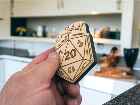 Dishwasher Dirty / Clean Two Sided magnet indicator - D&D D20 role playing themed dish magnet