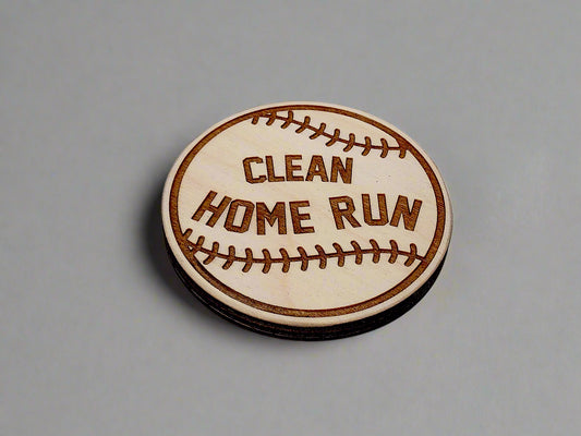 Baseball Dishwasher Dirty/Clean Indicator Magnet – Handmade Birch Wood, Laser Engraved | Sports Gift for Him