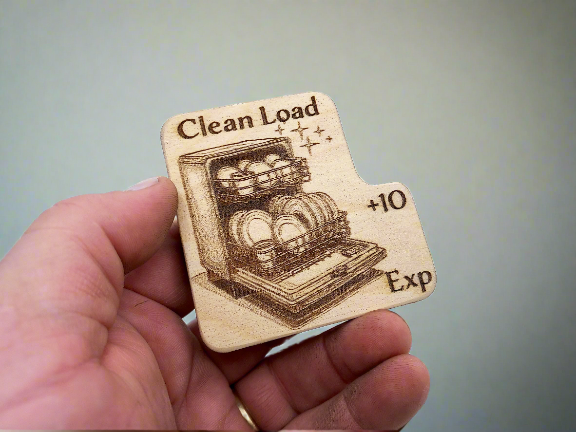 D&D Inspired Dishwasher Magnet – Dirty Clean Mimic Sign | Funny RPG Kitchen Decor