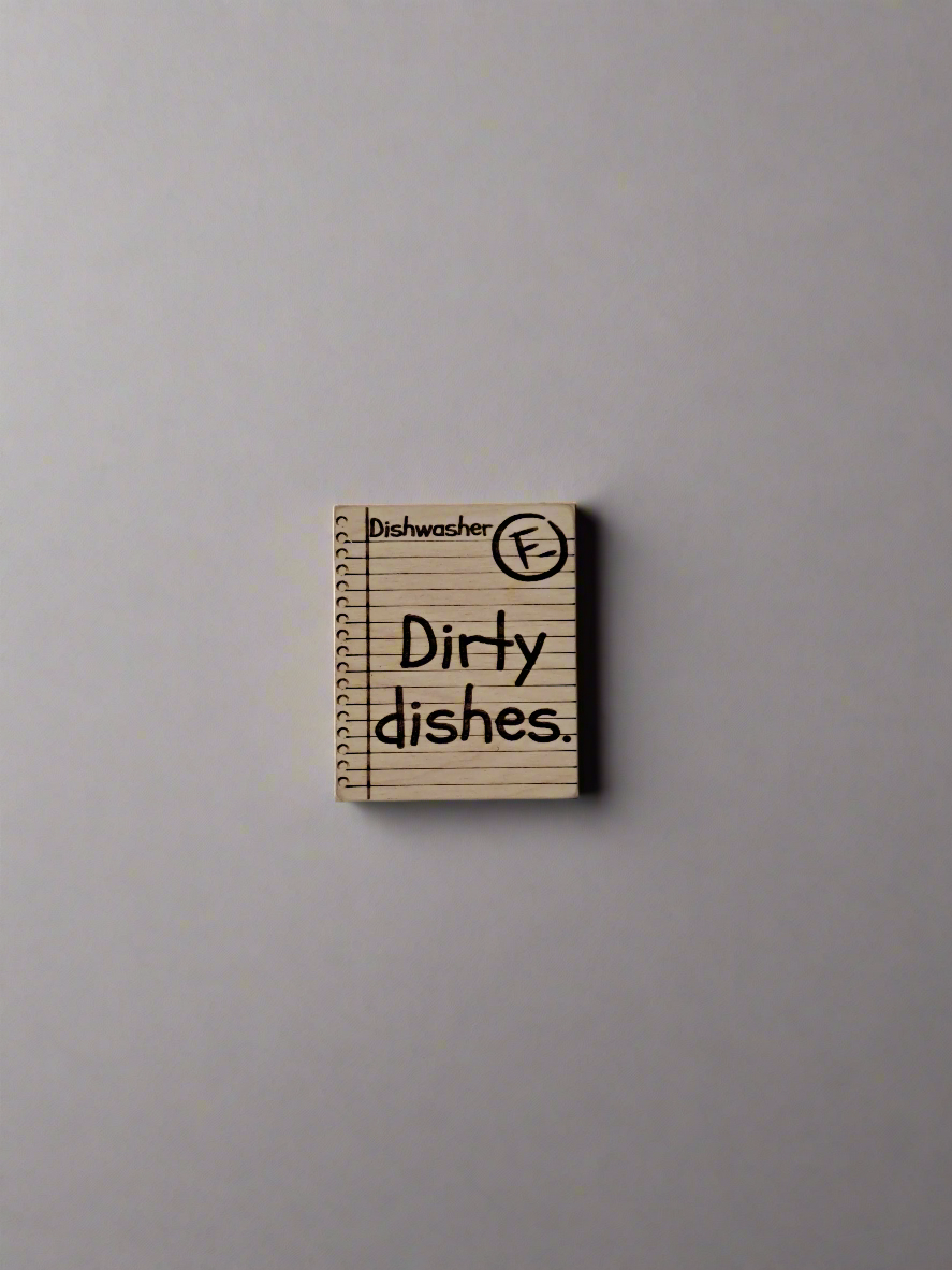 Teacher Dishwasher Magnet – Dirty/Clean Graded Notebook Paper Sign | Funny Teacher Gift