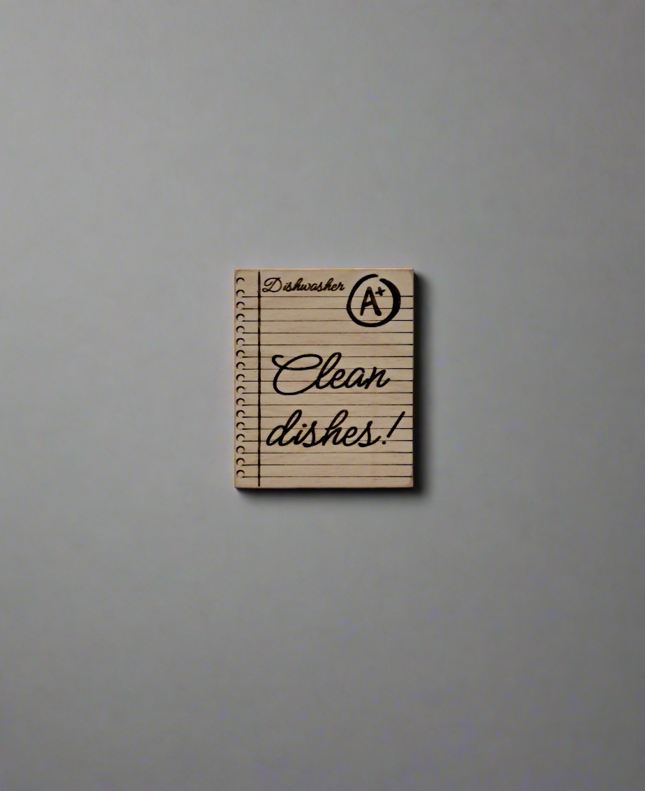 Teacher Dishwasher Magnet – Dirty/Clean Graded Notebook Paper Sign | Funny Teacher Gift