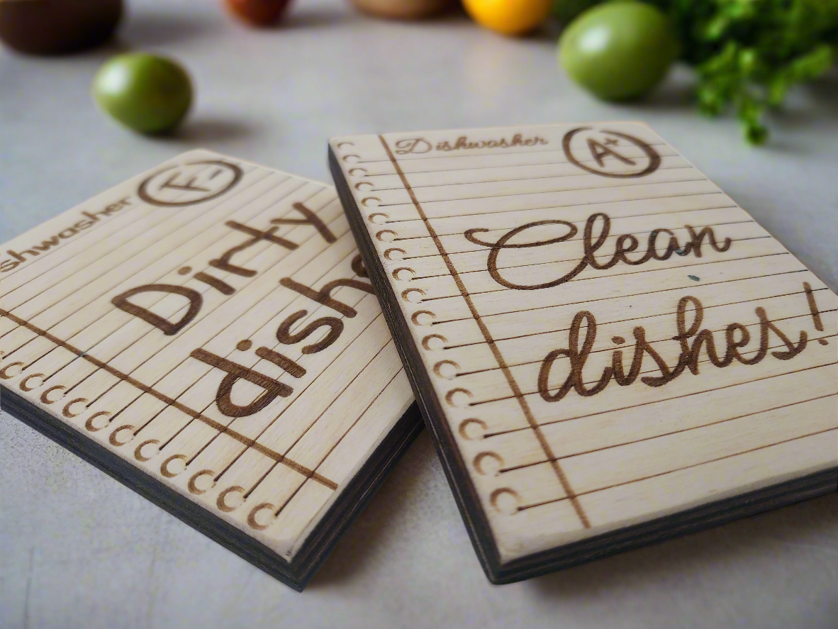 Teacher Dishwasher Magnet – Dirty/Clean Graded Notebook Paper Sign | Funny Teacher Gift