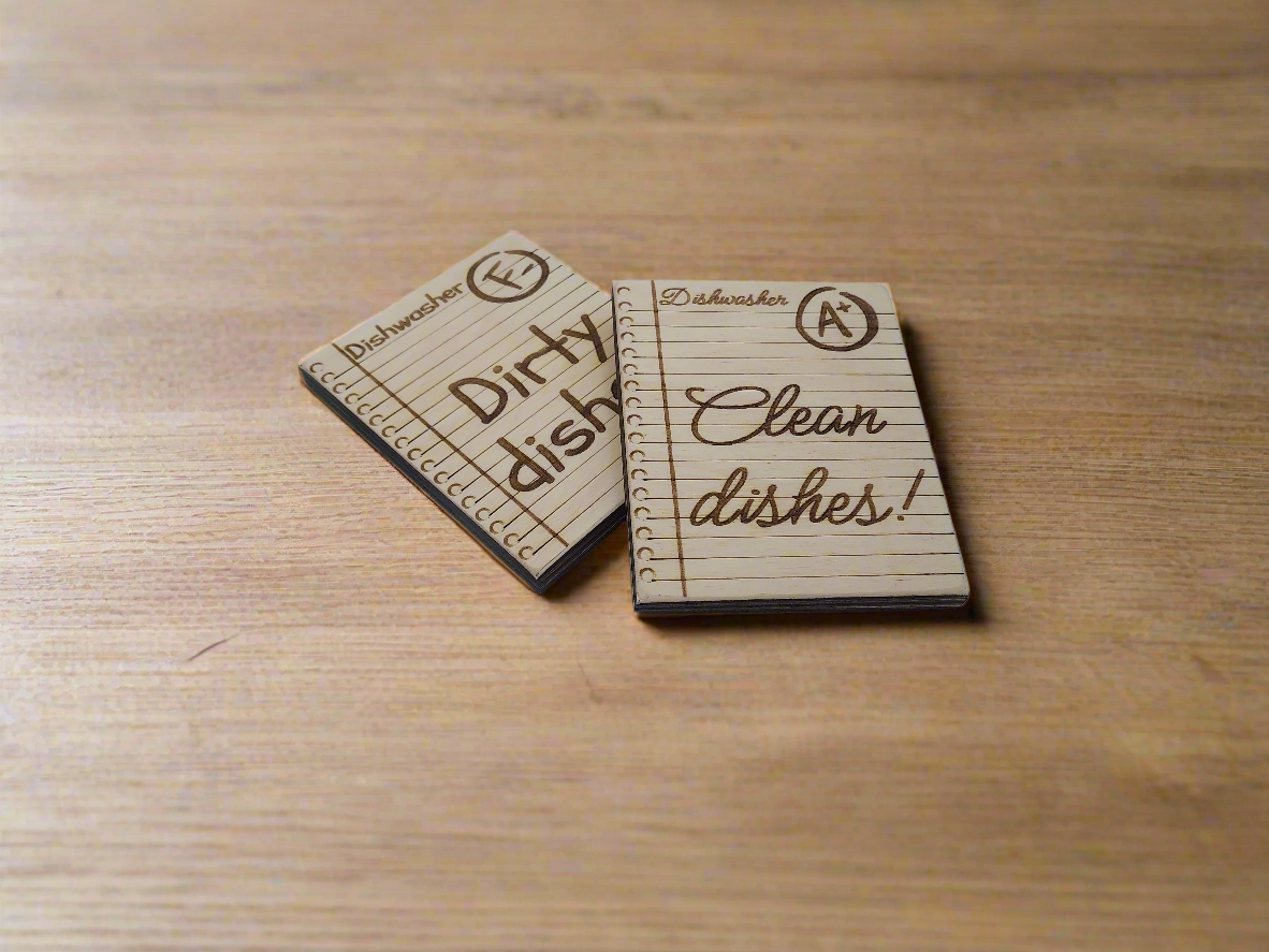 Teacher Dishwasher Magnet – Dirty/Clean Graded Notebook Paper Sign | Funny Teacher Gift