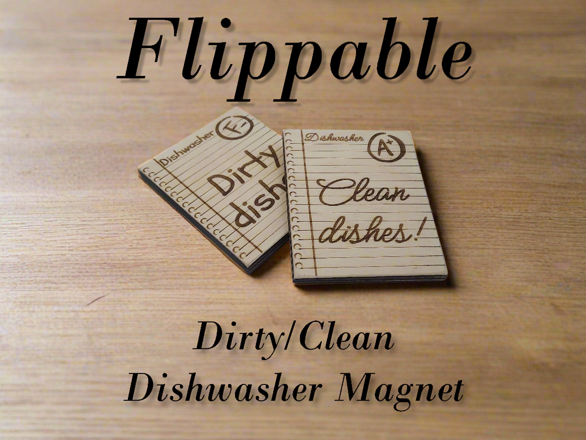 Teacher Dishwasher Magnet – Dirty/Clean Graded Notebook Paper Sign | Funny Teacher Gift