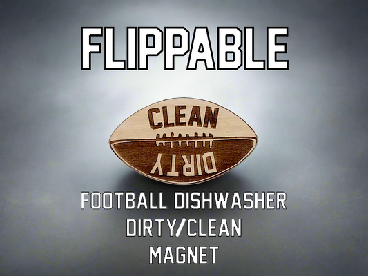 Football Dishwasher Magnet – Clean Dirty Wood Kitchen Sign | Sports Gift for Him