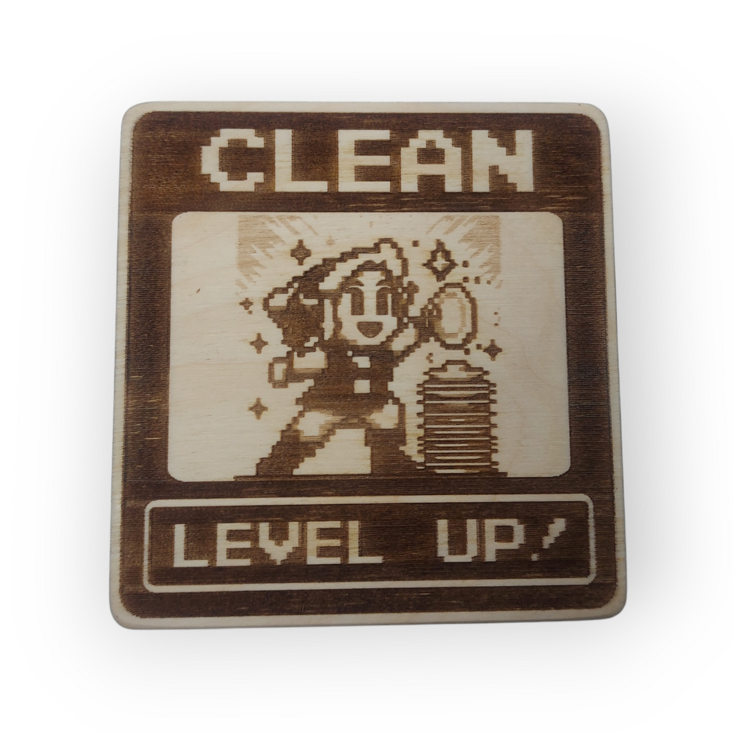 Dishwasher Dirty / Clean Magnet Indicator Two Sided - Retro 8-Bit Adventurer themed dishwasher magnet