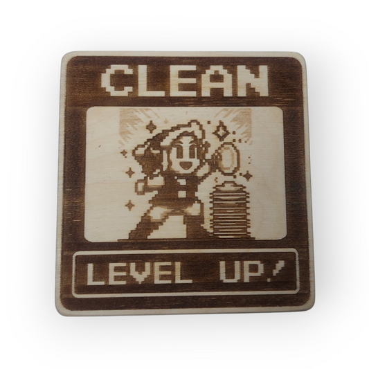 Dishwasher Dirty / Clean Magnet Indicator Two Sided - Retro 8-Bit Adventurer themed dishwasher magnet