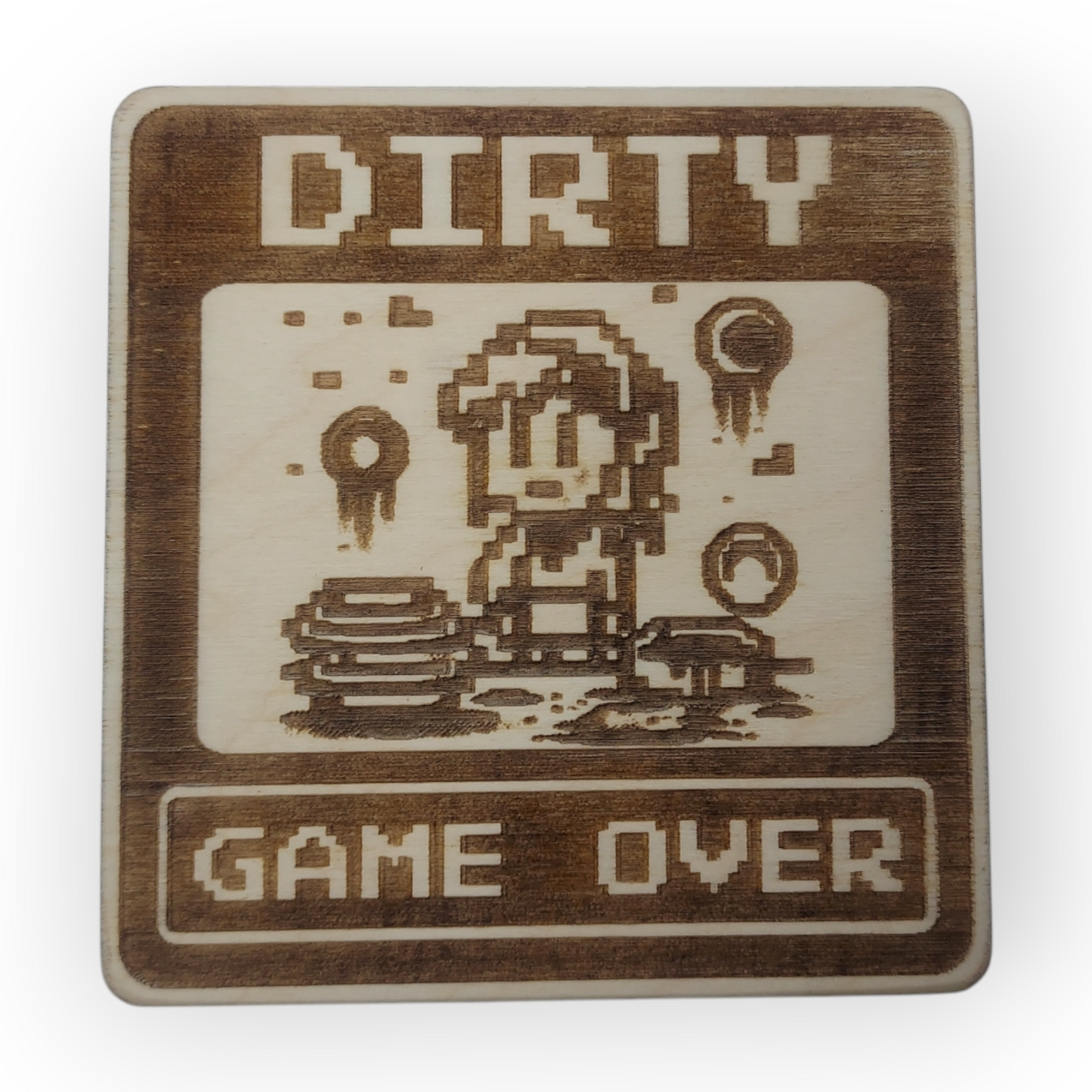 Dishwasher Dirty / Clean Magnet Indicator Two Sided - Retro 8-Bit Adventurer themed dishwasher magnet